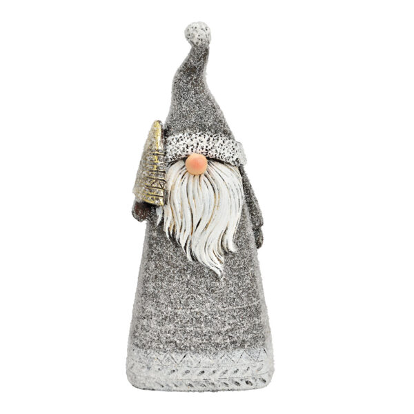 Papá Noel con purpurina de poly grey (An./Al./Pr.) 6x16x5cm