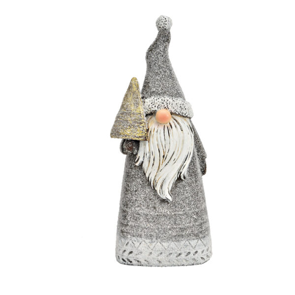 Papá Noel con purpurina de poly grey (An./Al./Pr.) 8x20x6cm