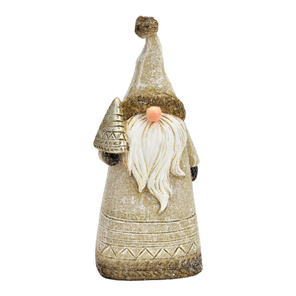 Papá Noel con purpurina de poly champagne (An./Al./Pr.) 5x11x4cm
