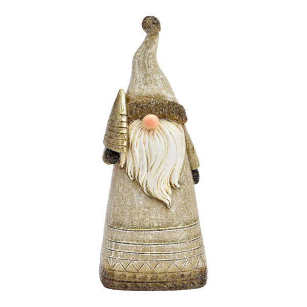Papá Noel con purpurina de poly champagne (An./Al./Pr.) 6x16x5cm