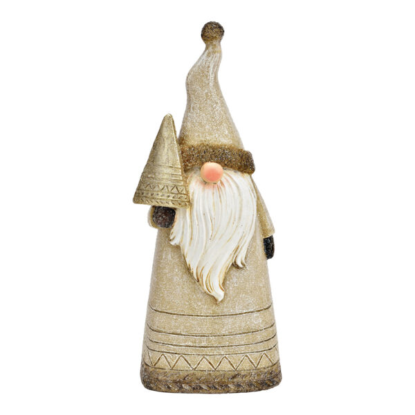 Papá Noel con purpurina de poly champagne (An./Al./Pr.) 8x20x6cm