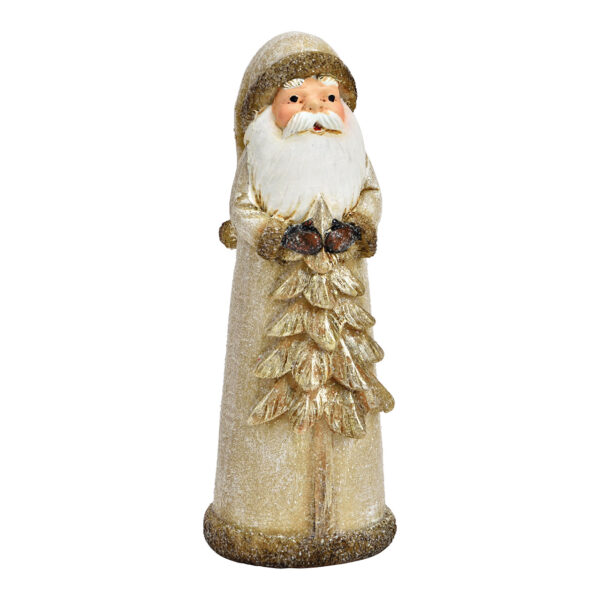 Papá Noel con purpurina de poly champagne (An./Al./Pr.) 5x14x5cm