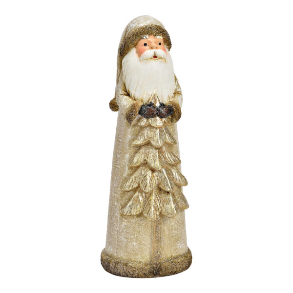 Papá Noel con purpurina de poly champagne (An./Al./Pr.) 7x20x7cm