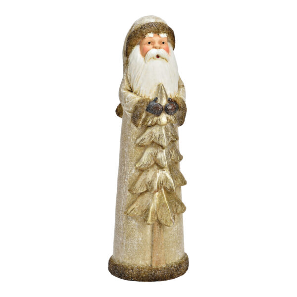 Papá Noel con purpurina de poly champagne (An./Al./Pr.) 8x25x8cm