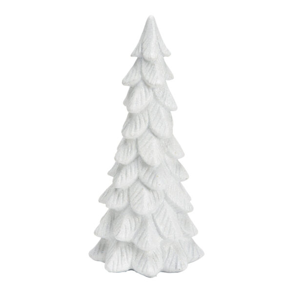Abeto con purpurina de poly blanco (An./Al./Pr.) 8x8x20cm