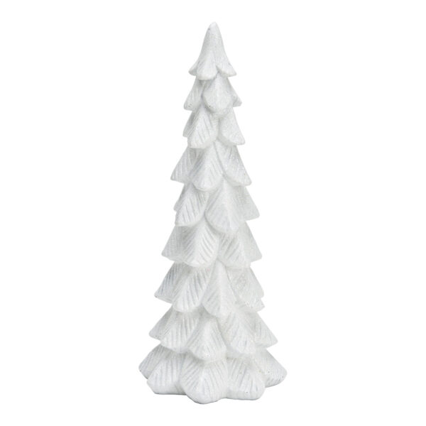 Abeto con purpurina de poly blanco (An./Al./Pr.) 9x25x9cm