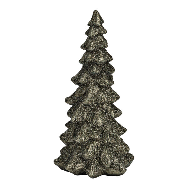Árbol de Navidad con purpurina de poli verde (An./Al./Pr.) 10x20x10cm