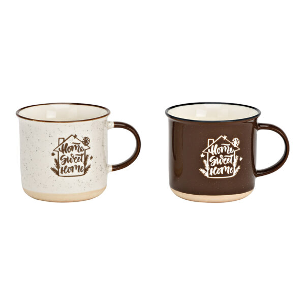 Taza Home Sweet Home de porcelana marrón, doble pared, (ancho/alto/profundidad) 12 x 8 x 9 cm, 300 ml