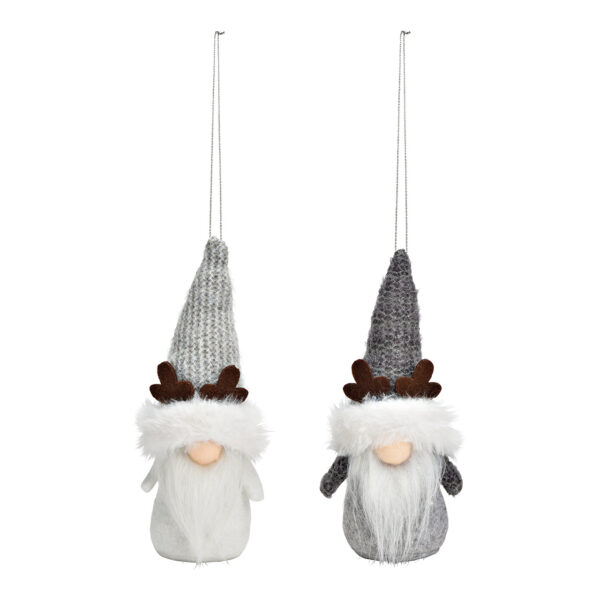 Para colgar gnomo textil blanco, gris, 2 surtido, (An./Al./Pr.) 6x16x6cm