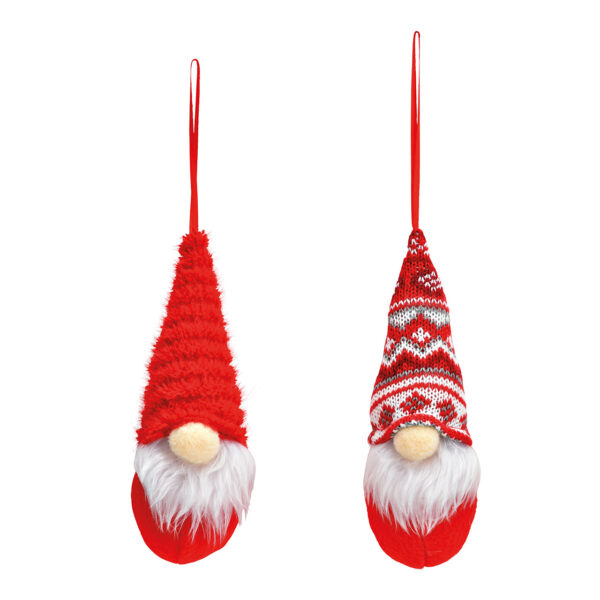 Para colgar textil gnomo roja doble, (An./Al./Pr.) 7x15x7cm