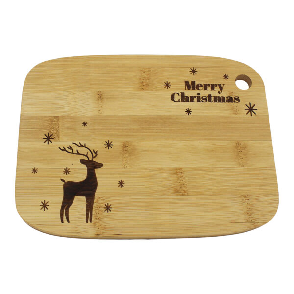 Tabla de desayuno, Merry Christmas de bambú natural (An./Al./Pr.) 21x1x16cm