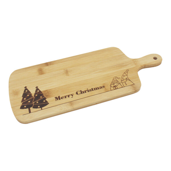 Bandeja para servir Merry Christmas de bambú natural (An./Al./Pr.) 36x1x14cm
