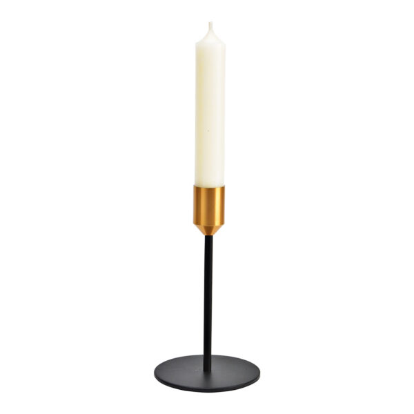 Candelabro de metal dorado (An./Al./Pr.) 8x16x8cm