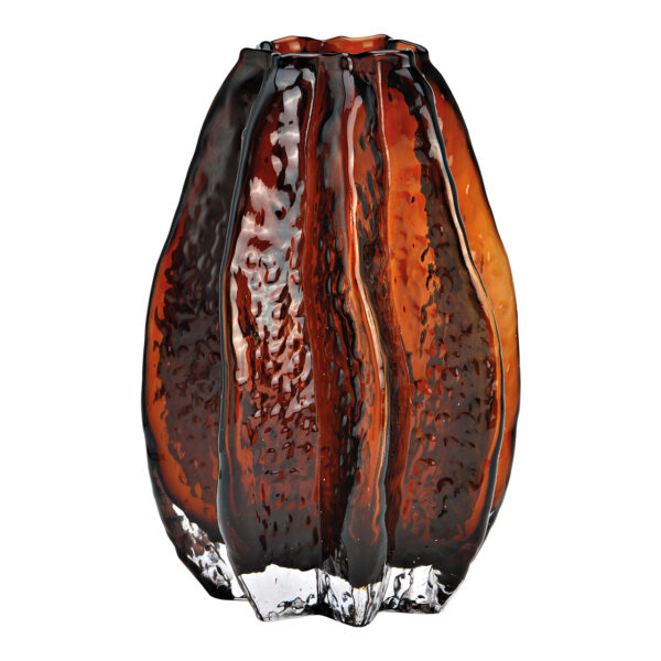Jarrón de cristal marrón (An./Al./Pr.) 14x20x14cm