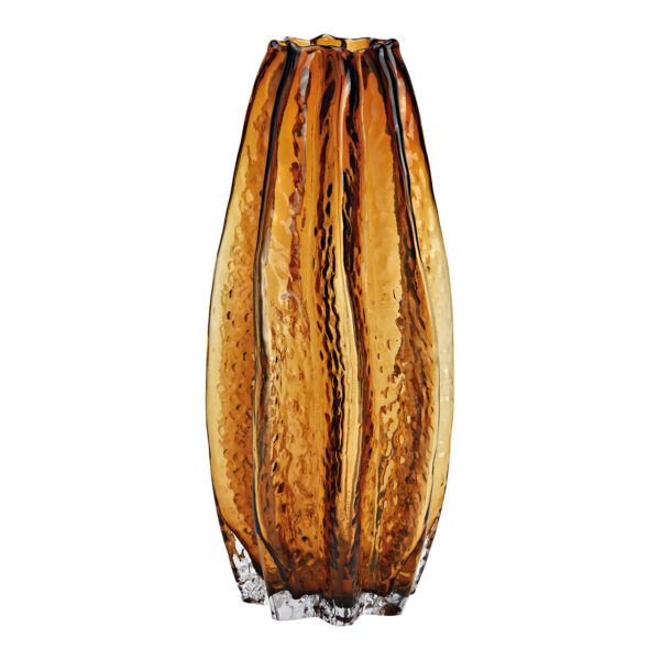 Jarrón de cristal marrón (An./Al./Pr.) 13x30x13cm