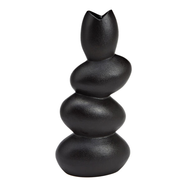 Jarrón de porcelana negro (An./Al./Pr.) 13x28x9cm