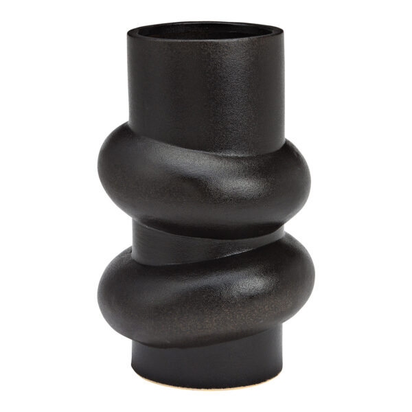 Jarrón de porcelana negro (An./Al./Pr.) 16x25x16cm