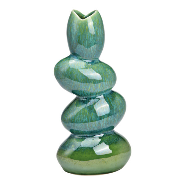 Jarrón de porcelana verde (An./Al./Pr.) 13x28x9cm