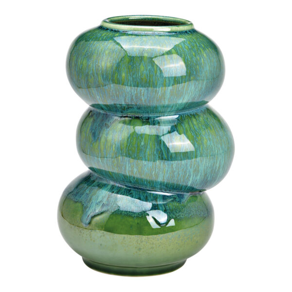 Jarrón de porcelana verde (An./Al./Pr.) 16x25x16cm