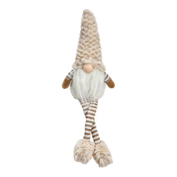 Taburete de borde gnomo de textil beige (An./Al./Pr.) 12x40x8cm