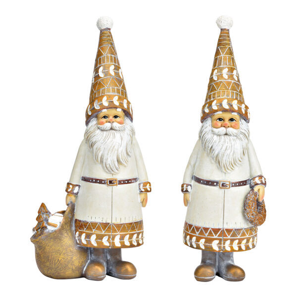 Papá Noel de poli natural, doble cara, (An./Al./Pr.) 10 x 23 x 6 cm