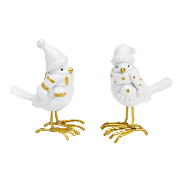 Pájaro de poli blanco, 2 surtido, (An./Al./Pr.) 4 x 6 x 5 cm