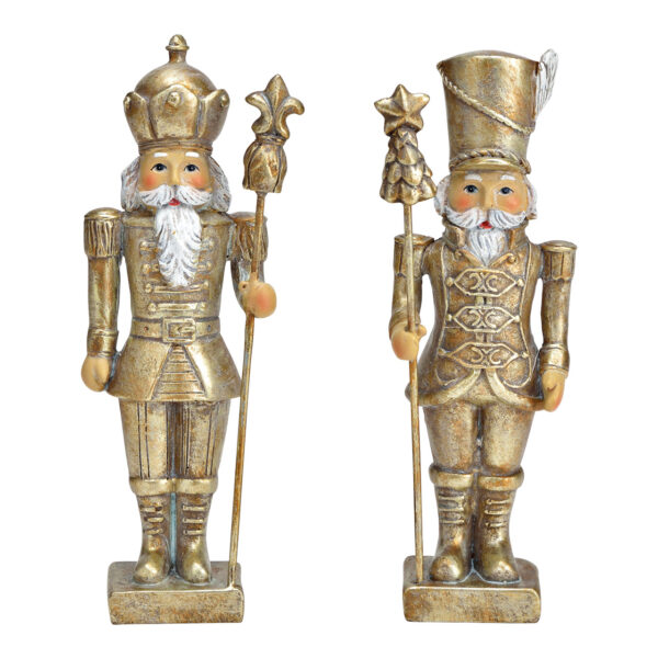 Cascanueces de poli oro de 2 piezas, (An./Al./Pr.) 6x16x5cm
