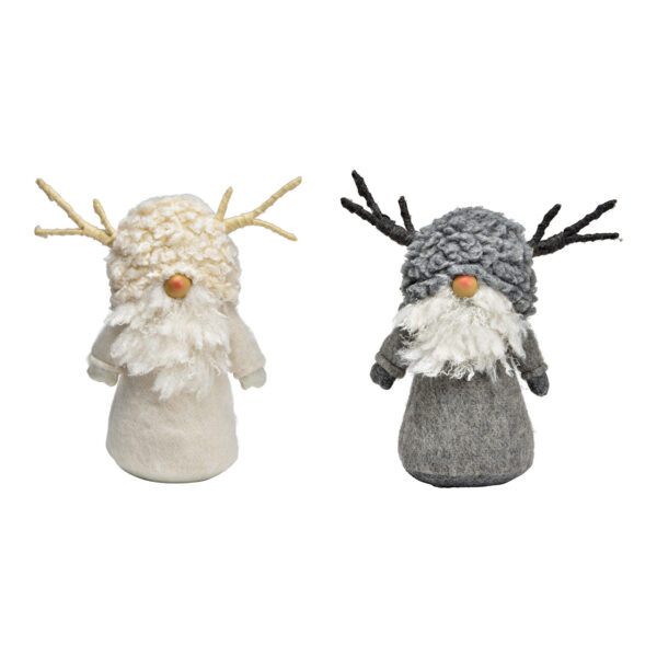 Gnomo de tela gris, blanco, 2 surtido, (An./Al./Pr.) 24x25x11cm