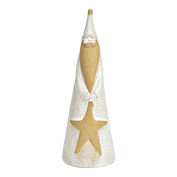 Papá Noel de porcelana beige (An./Al./Pr.) 7x21x7cm
