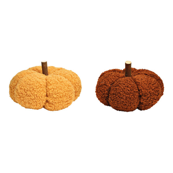 Calabaza textil marrón, 2 surtido, (ancho/alto/profundidad) 23 x 14 x 23 cm