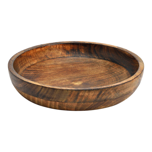 Cuenco de madera de mango marrón (An./Al./Pr.) 25x5x25cm