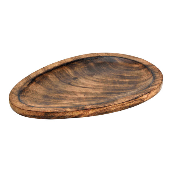 Plato de madera de mango marrón (An./Al./Pr.) 30x2x20cm
