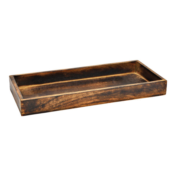 Bandeja de madera de mango marrón (An./Al./Pr.) 40x4x17cm