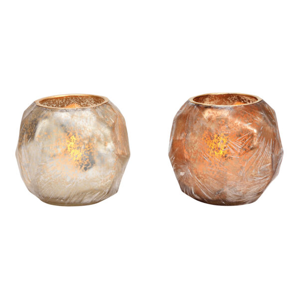 Lámpara de mesa de cristal para champán, cobre, 2 luces, (ancho/alto/profundidad) 10 x 9 x 10 cm
