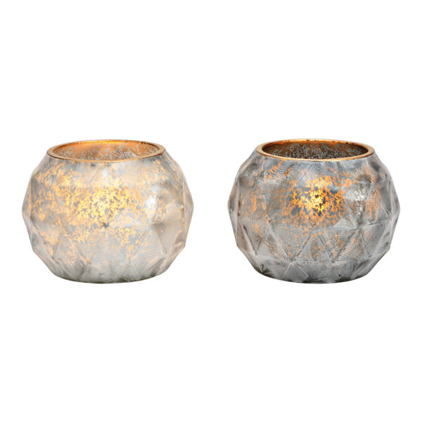 Lámpara de cristal plateada y gris, 2 luces (ancho x alto x profundidad): 12 x 9 x 12 cm