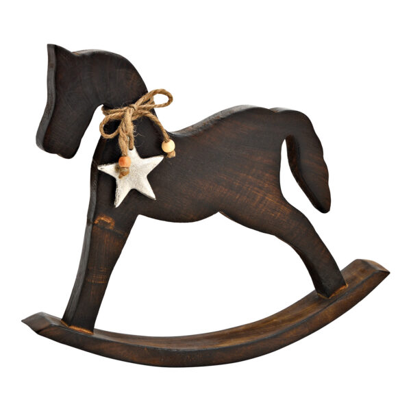 Caballo balancín de madera de mango marrón (An./Al./Pr.) 30x26x5cm