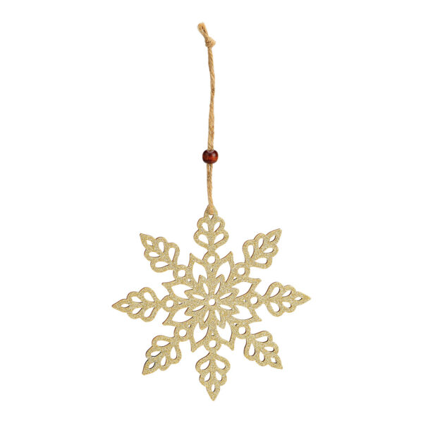 Para colgar copo de nieve de madera natural (An/Al) 13x13cm
