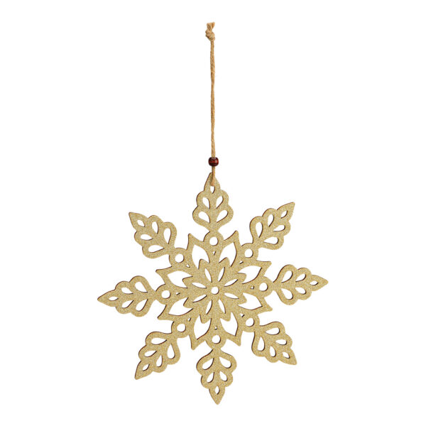 Para colgar copo de nieve de madera natural (An/Al) 23x23cm