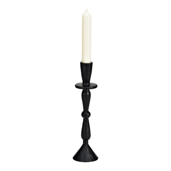 Candelabro de metal negro (An./Al./Pr.) 6x24x6cm