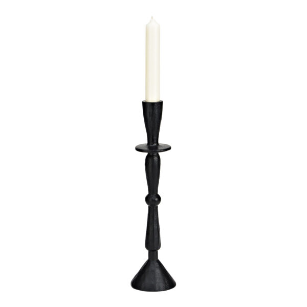 Candelabro de metal negro (An./Al./Pr.) 7x29x7cm