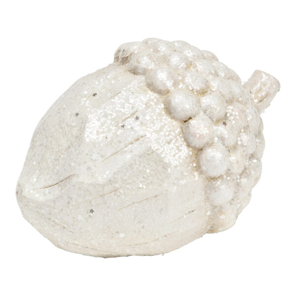 Bellota con purpurina de arcilla blanca (An./Al./Pr.) 13x8x10cm