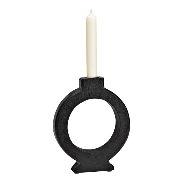 Candelabro de madera de mango negro (An./Al./Pr.) 16x21x4cm