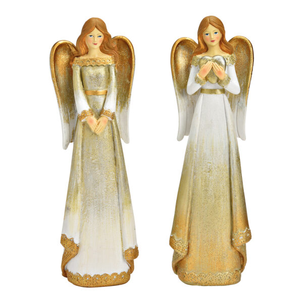 Ángel de poly champagne, 2 surtido, (An./Al./Pr.) 9x28x6cm