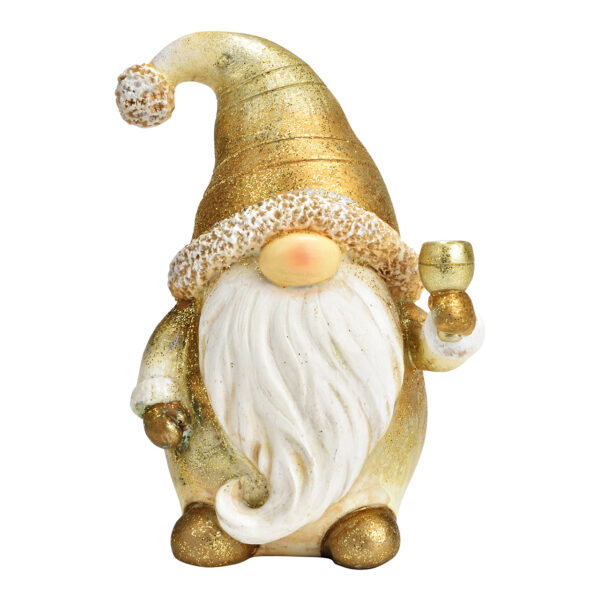 Gnomo de poli oro (An./Al./Pr.) 8x11x6cm