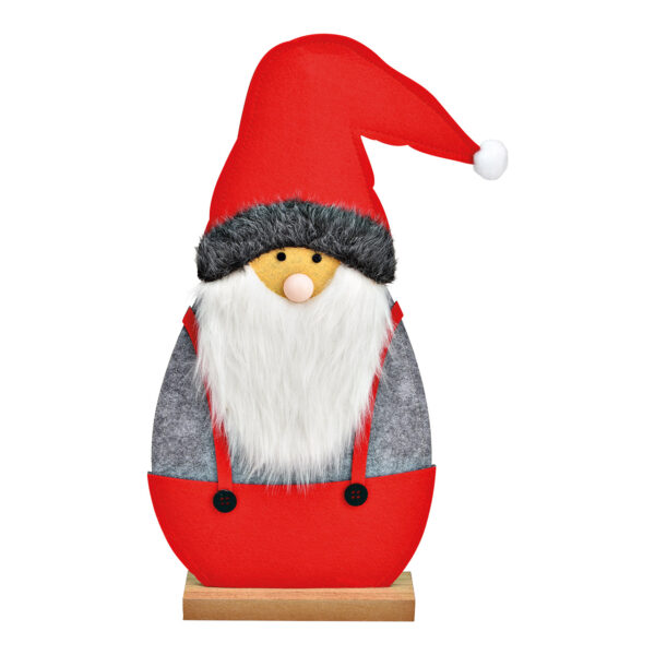 Papá Noel sobre base de madera de fieltro rojo (An./Al./Pr.) 25x50x6cm
