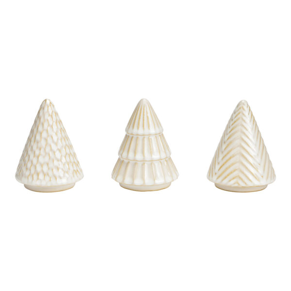 Abeto de cerámica blanco, 3 partes, (An./Al./Pr.) 8x10x8cm