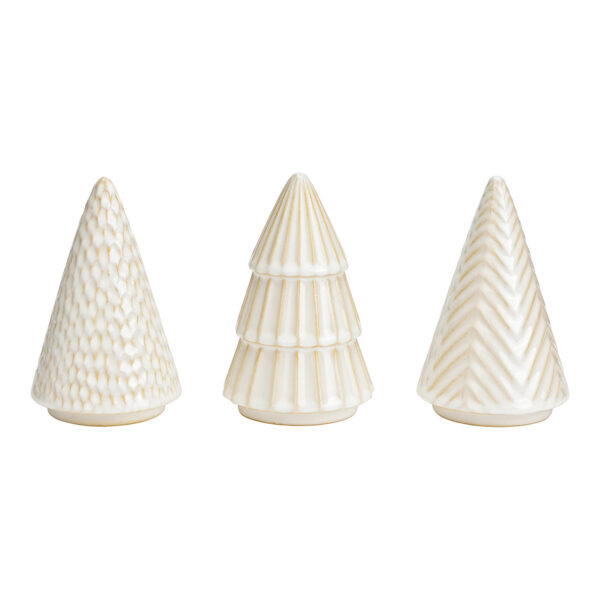 Abeto de cerámica blanco, 3 partes, (An./Al./Pr.) 9x15x9cm