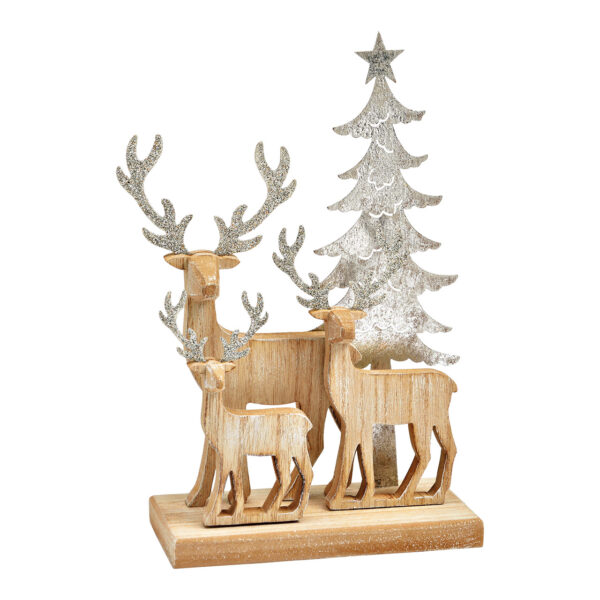 Stand paisaje invernal de madera natural (An./Al./Pr.) 26x17x8cm