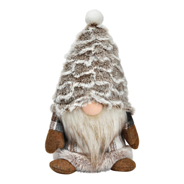 Gnomo de tela gris, beige (ancho/alto/profundidad) 14x24x11cm