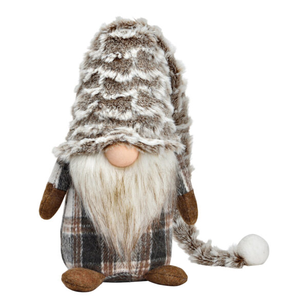 Gnomo de tela gris, beige (ancho/alto/profundidad) 13x55x12cm